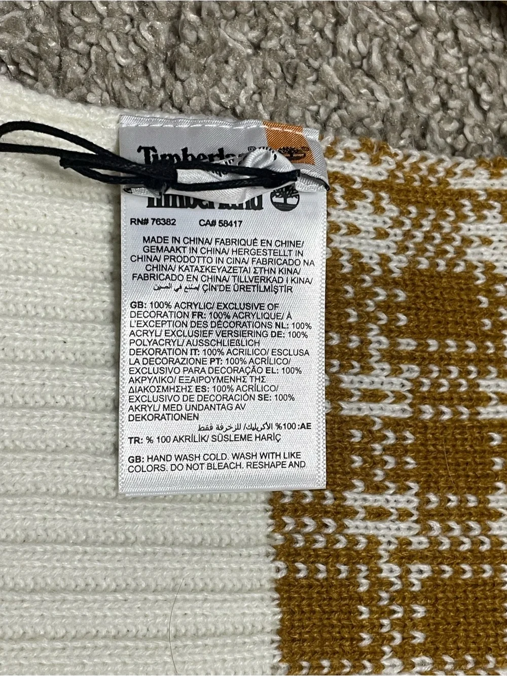 NWT Timberland Plaid Scarf